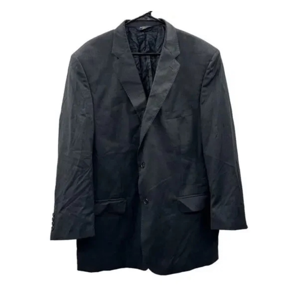 Joseph & Feiss Gold 100% Wool Dark Gray Two Button Long Sleeve‎ Blazer Size 48R